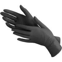 Gants nitrile noirs jetables non poudrés – Boîte de 100