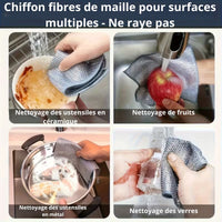 Chiffon fibres de maille pour nettoyage multi-surfaces sans rayures