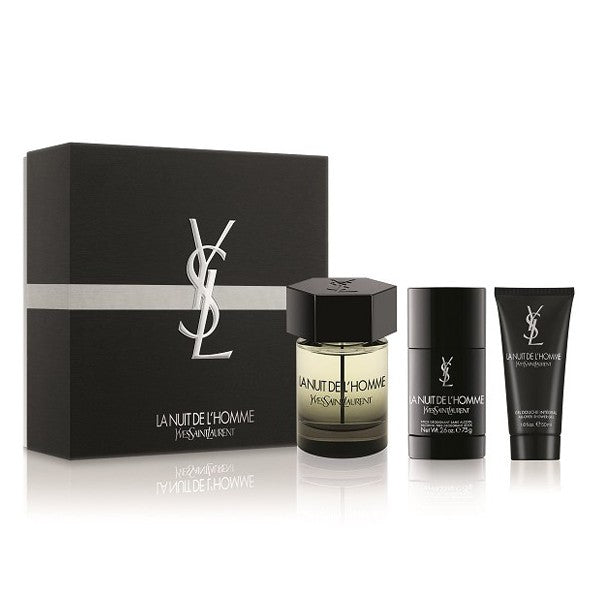 Yves Saint Laurent Ysl La Nuit De L'Homme Pour Homme Eau de Toilette 100 ml / 3.4 oz Ensemble Cadeau Trois Produits