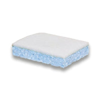 Tampon blanc sur éponge bleue grand modèle.